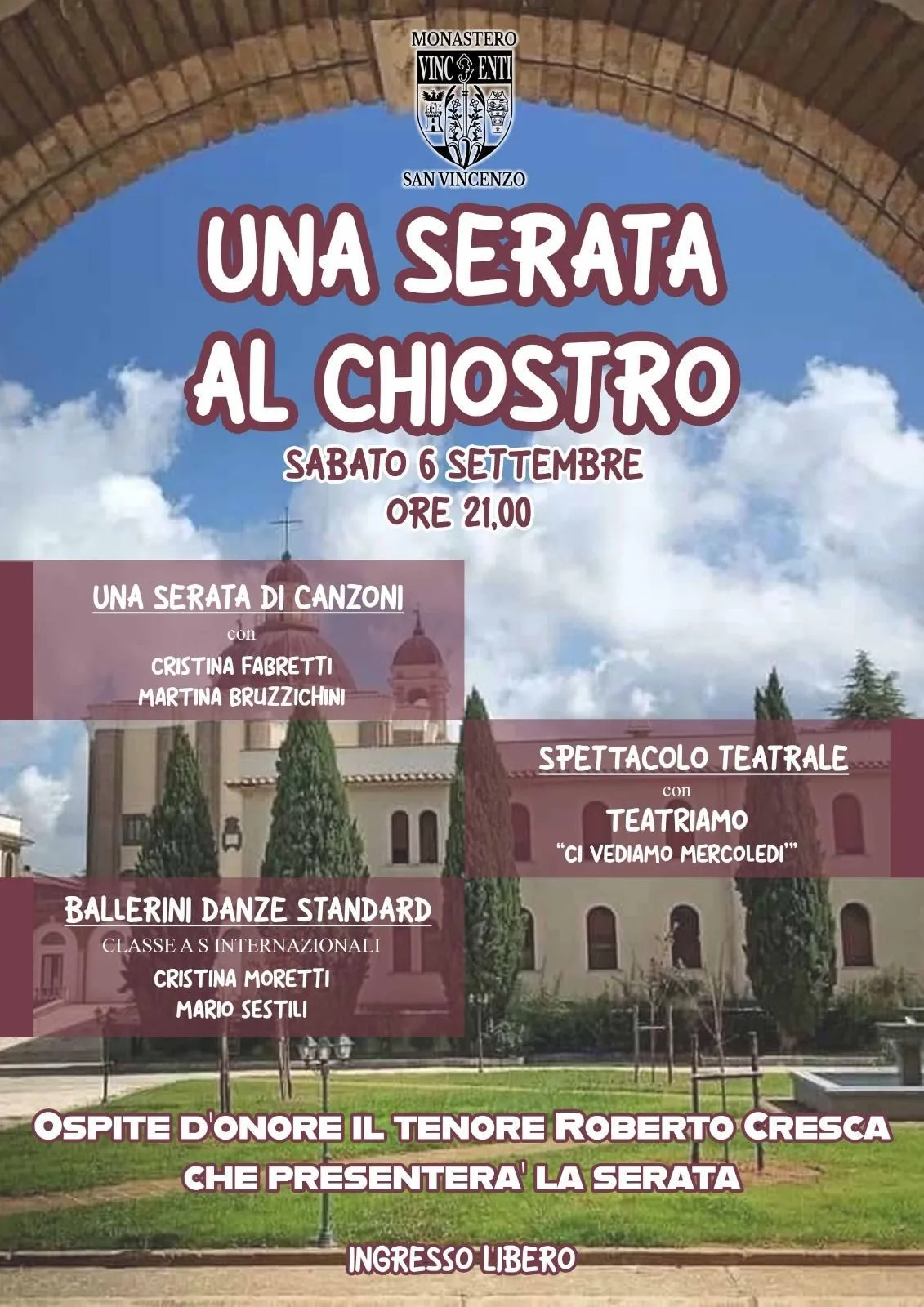 una serata al chiostro
